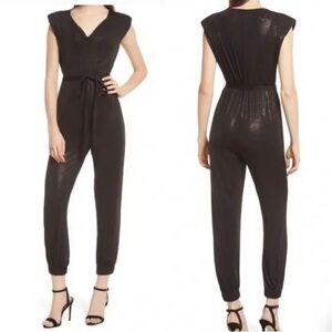 BISHOP & YOUNG Harlowe Metallic Jogger Jumpsuit